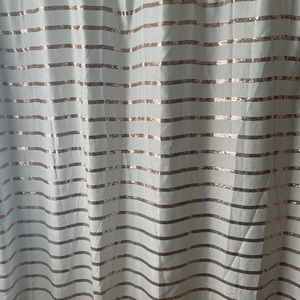 Shower curtain and matching window drapes included